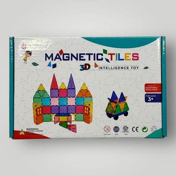 42 Piece Magnetic Tiles Building Blocks Set For Kids Multicolor Stem Toy - Picture 1 of 5